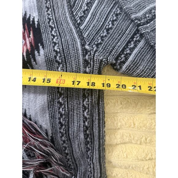 Indigo Western Country Boho Cardigan Wrap Shaw Gray Pink Aztec Medium - Picture 5 of 6